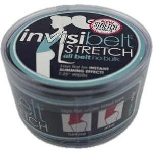 Invisibelt No Show Women's Stretch Belt, Adjustable Flat Belt, One Size (Black)